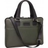 Деловая кожаная сумка для ноутбука Anson Green/Black