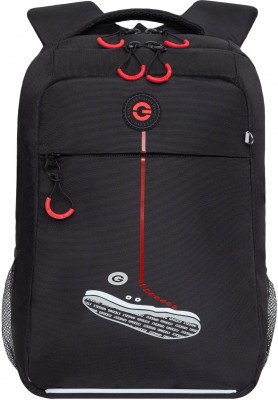 Рюкзак школьный Grizzly RB-456-6/2 черный - красный