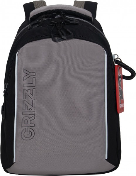 Рюкзак школьный GRIZZLY RB-552-6/3 черный - серый