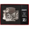 Зажигалка ZIPPO Armor™ с покрытием High Polish Black Ice®, латунь/сталь, чёрная, 38x13x57 мм № 49299