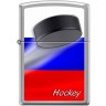 Зажигалка ZIPPO Российский хоккей, с покрытием Brushed Chrome, латунь/сталь, серебристая, 38x13x57 м