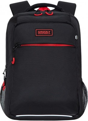 Рюкзак школьный Grizzly RB-156-1m/4 черный - красный