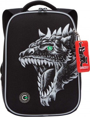 Рюкзак школьный GRIZZLY RAw-497-3/1 черный