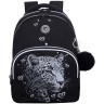 Рюкзак Grizzly школьный с обвесом RG-660-4/2 черный - серебро