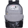 Рюкзак Grizzly школьный с обвесом RG-660-4/2 черный - серебро