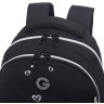 Рюкзак Grizzly школьный с обвесом RG-660-4/2 черный - серебро