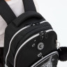 Рюкзак Grizzly школьный с обвесом RG-660-4/2 черный - серебро
