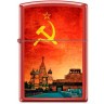 Зажигалка ZIPPO Красная Москва, с покрытием Red Matte, латунь/сталь, красная, матовая, 38x13x57 мм