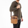 кожаная сумка мужская через плечо Ascot Camel/Coffee