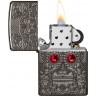 Зажигалка ZIPPO Armor™ Crystal с покрытием High Polish Black Ice®, латунь/сталь, чёрная, 38x13x57 мм