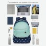 Рюкзак школьный RG-360-5/1 синий - мятный