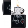 Зажигалка ZIPPO Bar Skull Design с покрытием Black Matte, латунь/сталь, чёрная, матовая, 38x13x57 мм