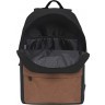 Рюкзак TORBER GRAFFI, черный с карманом коричневого цвета, 42 х 29 x 19 см, T8965-BLK-BRW