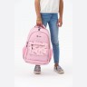 Рюкзак TORBER CLASS X, розовый с орнаментом, c мешком для сменной обуви, T2743-22-PNK-M