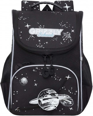 Рюкзак школьный с мешком Grizzly Ram-385-4/1 черный