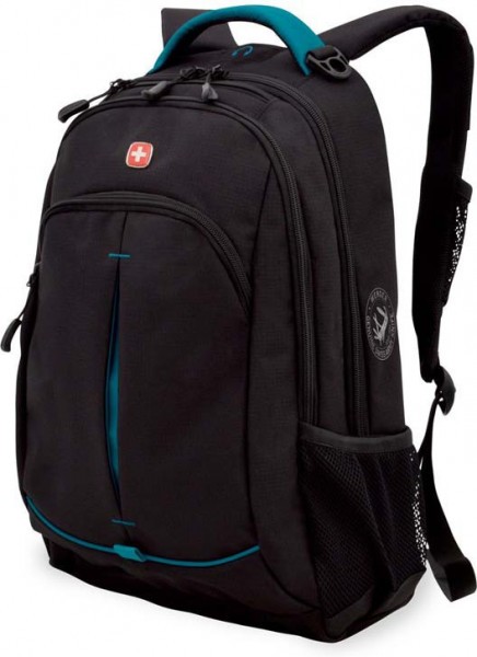 Рюкзак школьный WENGER, черный/бирюзовый 3165206408-2