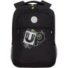 Рюкзак школьный GRIZZLY RB-456-3/1 черный - салатовый