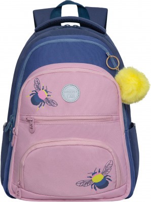Рюкзак школьный Grizzly RG-262-1/4 синий - розовый