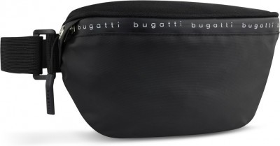 Сумка на пояс BUGATTI Blanc Delight, чёрная, нейлон RPET600D/тарпаулин/полиэстер, 24х11х12,5 см, 2 л