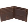 Бумажник KLONDIKE Yukon, натуральная кожа в коричневом цвете, 10,5 х 2,5 х 9 см