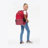 Рюкзак TORBER CLASS X, красный с орнаментом, c мешком для сменной обуви, T2602-22-RED-M