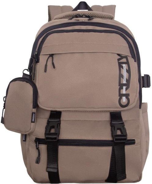 Рюкзак Grizzly с чехлом для мелочей RQ-602-1/4 коричневый