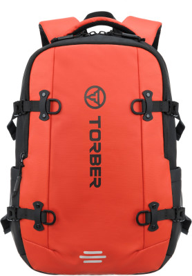 Рюкзак спортивный TORBER ЭКСТРИМ 18", оранжевый/чёрный, 31 х 12 х 46 см, 17л