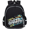 Рюкзак Grizzly школьный с обвесом RAz-687-2/1 черный