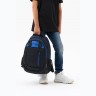 Рюкзак TORBER CLASS X, черный с синей вставкой, c мешком для сменной обуви, T5220-22-BLK-BLU-M