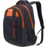 Рюкзак TORBER CLASS X, черный с оранжевой вставкой, c мешком для сменной обуви, T5220-22-BLK-RED-M