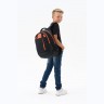 Рюкзак TORBER CLASS X, черный с оранжевой вставкой, c мешком для сменной обуви, T5220-22-BLK-RED-M