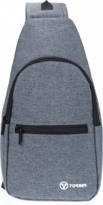 Рюкзак TORBER с одним плечевым ремнем, серый, 33 х 17 х 6 см, T062-GRE