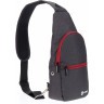 Рюкзак TORBER с одним плечевым ремнем, чёрный/бордовый, 33 х 17 х 6 см, T062-BRD