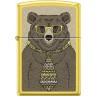 Зажигалка ZIPPO Медведь c с покрытием Lemon™, латунь/сталь, жёлтая, матовая, 38x13x57 мм