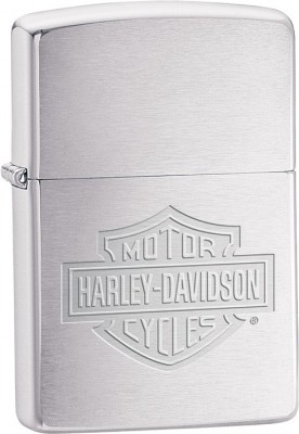 Зажигалка ZIPPO Harley-Davidson®, с покрытием Brushed Chrome, латунь/сталь, серебристая, 38x13x57 мм