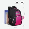 Рюкзак школьный RG-360-4/2 черный - фуксия