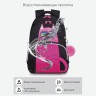 Рюкзак школьный RG-360-4/2 черный - фуксия