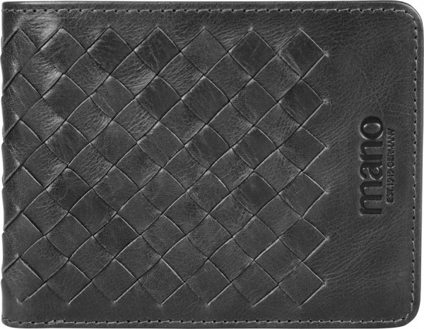 Бумажник Mano "Don Luca", натуральная кожа в черном цвете, 11 х 8,5 см, M191945201