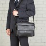 Кожаная мужская сумка мессенджер Button Black