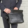 Кожаная мужская сумка мессенджер Button Black