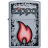 Зажигалка ZIPPO Flame Design с покрытием Street Chrome, латунь/сталь, серебристая, 38x13x57 мм