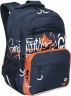 Рюкзак школьный Grizzly RB-354-3/4 синий - оранжевый