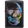 Зажигалка ZIPPO Skull Design с покрытием Black Matte, латунь/сталь, черная, 38x13x57 мм