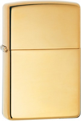 Зажигалка ZIPPO Classic с покрытием High Polish Brass, латунь/сталь, золотистая, 38x13x57 мм № 254B