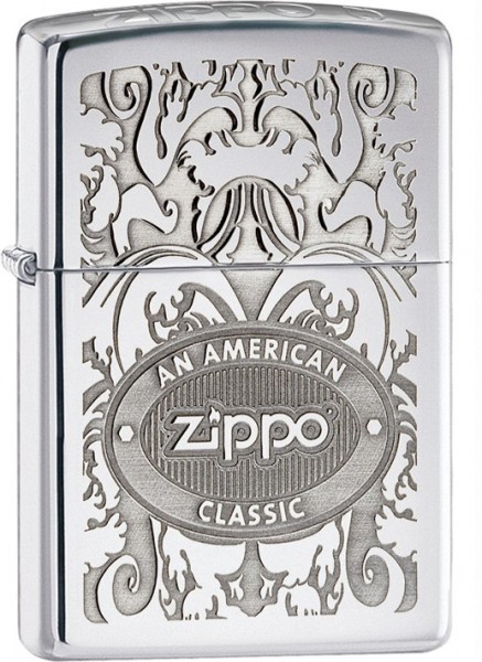 Зажигалка ZIPPO Crown Stamp™ с покрытием High Polish Chrome, латунь/сталь, серебристая, 38x13x57 мм