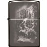 Зажигалка ZIPPO Skull Design с покрытием Black Ice®, латунь/сталь, черная, 38x13x57 мм