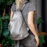 Кожаный женский рюкзак Larch Silver Grey