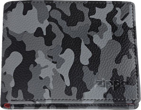 Портмоне ZIPPO, серо-чёрный камуфляж, натуральная кожа 2006027