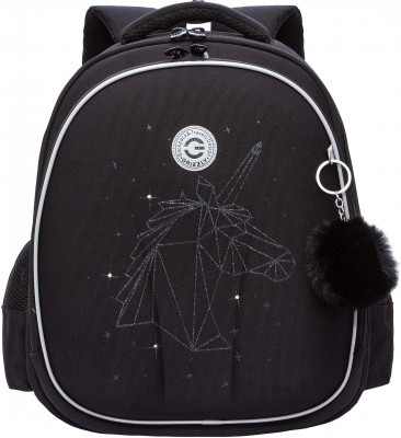 Рюкзак школьный GRIZZLY RAz-586-8/1 черный - серебро