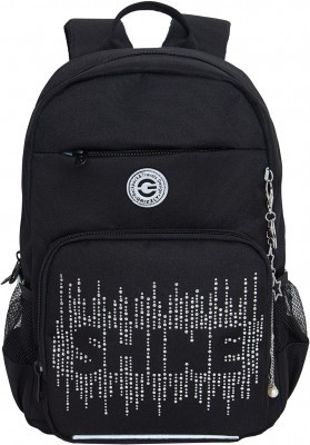 Рюкзак школьный GRIZZLY RG-464-3f/2 черный - серебро